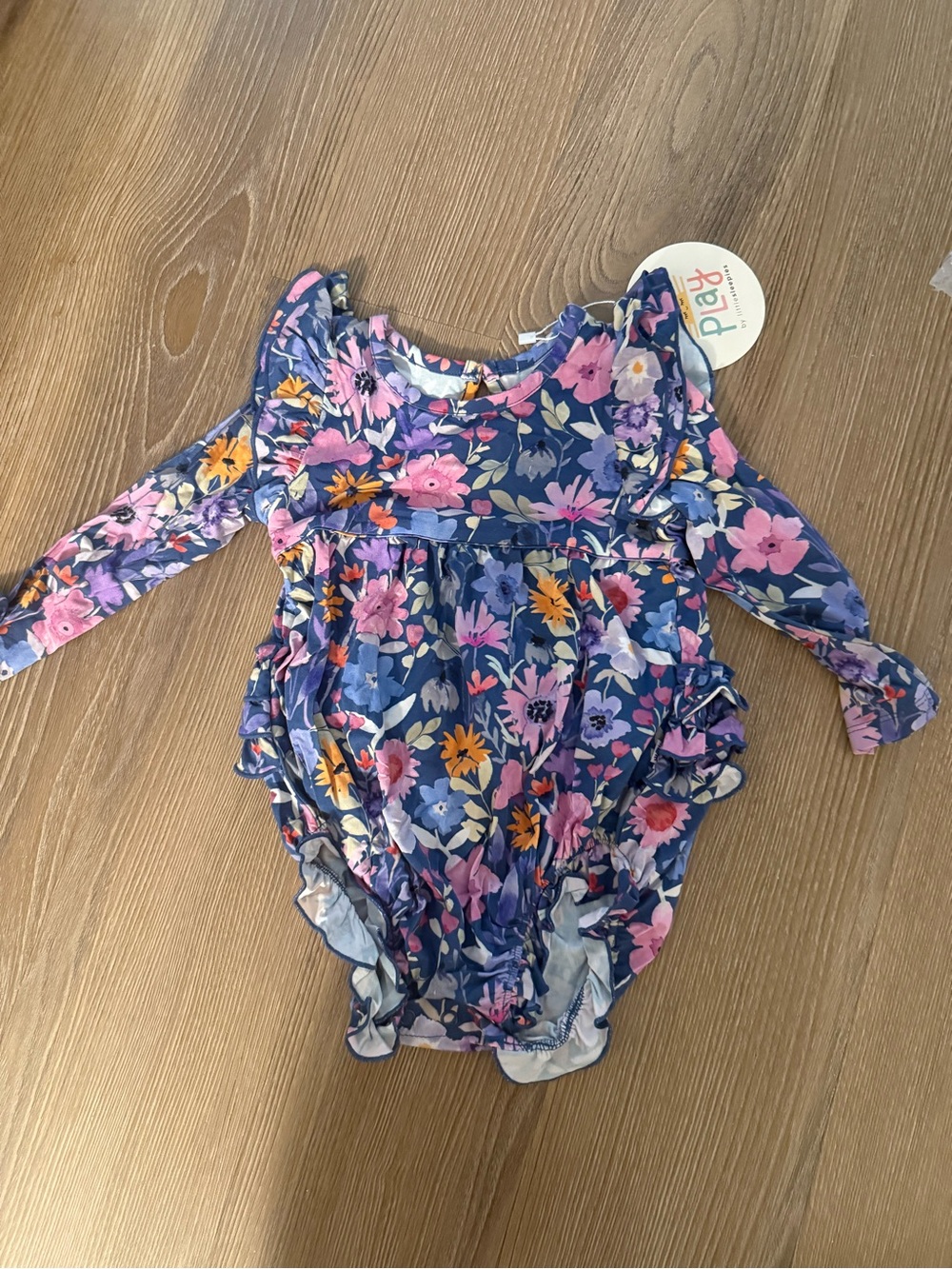 NWT LITTLE SLEEPIES Dusk Blooms Bubble Romper 12-18m